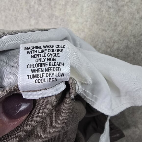 Studio Works Womens 16W Taupe Capris With Lace-Up Detail & Button Closure - Picture 6 of 8